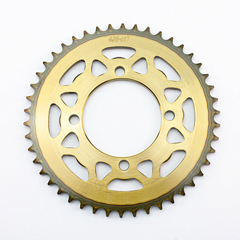 Звезда ведомая 428H 46T сталь, закаленные зубья Pitbike 125-190 4x92x76